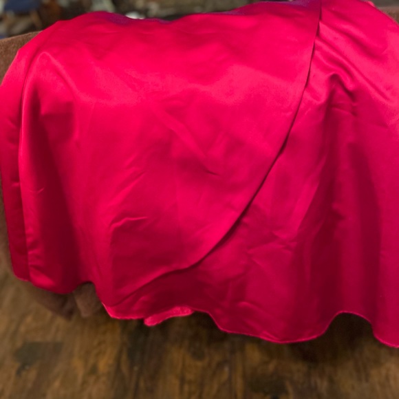 David’s bridal size 4 red evening gown strapless wrap skirt with lining - Picture 7 of 11